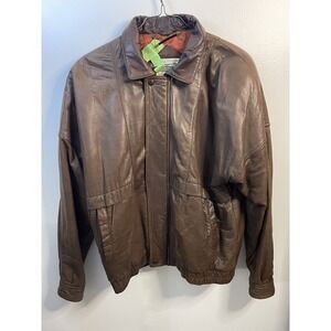Vintage Estival Mens Brown Leather Jacket Size XL